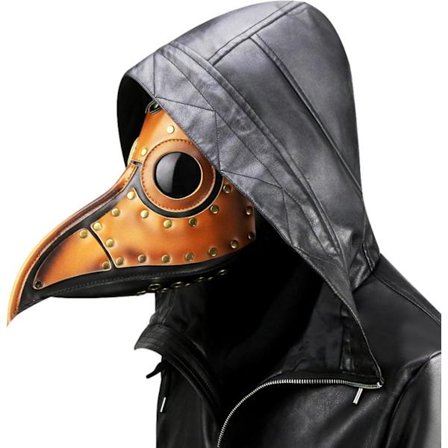 duduta PU-lær Plague Doctor-maske, skummel Halloween-maske kostyme rekvisitter