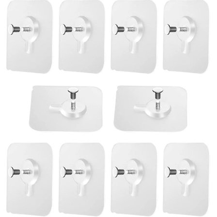 10-pak - Selvklæbende søm uden boring - Selvklæbende rammeclips