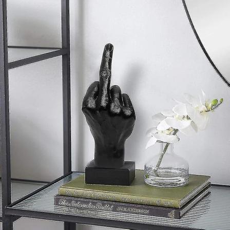 Personlig Langfinger Statue Ornament Hjem Skrivebord Dekoration Tilbehør Desktop Gestik Figur Skulptur Stue Dcor