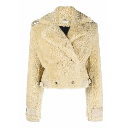 The Mannei, Faux Fur & Shearling Jackets Beige, Dames, Maat:S