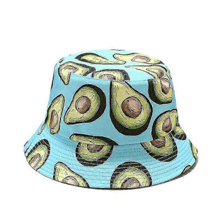 Unisex Vendbar Avocado Print Spand Hat Solhat Til Mænd Kvinder A
