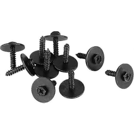 Motorbundplade Dæksel Clips Skruer Bunddæksel Skjoldbeskyttelse Sort, Rød 20 stk.