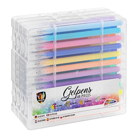 Grafix 48 Gelpens In Case (Glitter/Neon/Metallic/Pastel)