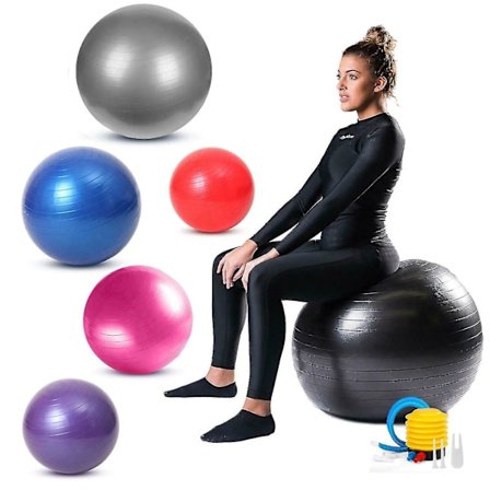 Träningsboll Gym Boll Swiss Pilates Yoga Core Träning Förlossning Anti-spricka Med Pump 65cm (Lila)