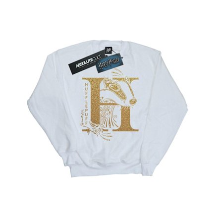 Harry Potter Herr Hufflepuff Glitter Sweatshirt L Vit