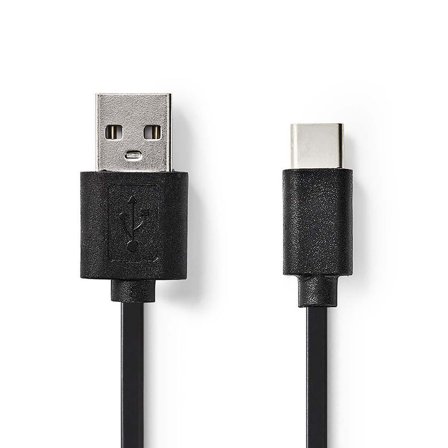 NEDIS Kabel USB-A - USB-C 2m Svart - Lyreco - Datorprodukter - Kablar och adaptrar - USB-kablar