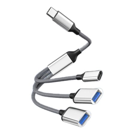 Typ C till 2xUSB 1xTyp C Multiple Port HUB-kabeldelare för typ C-adapter