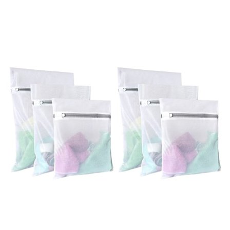 6 stk. Små Fine Net Vaskesække Lingeriposer Med Lynlås