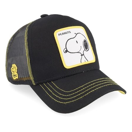 Capslab - Black trucker Czapka Z Daszkiem - Peanuts Snoopy Black Trucker @ Hatstore