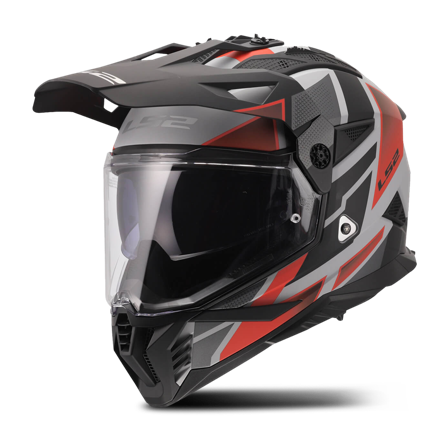 Adventurehelm LS2 MX702 Pioneer II Block Grau/Rot M