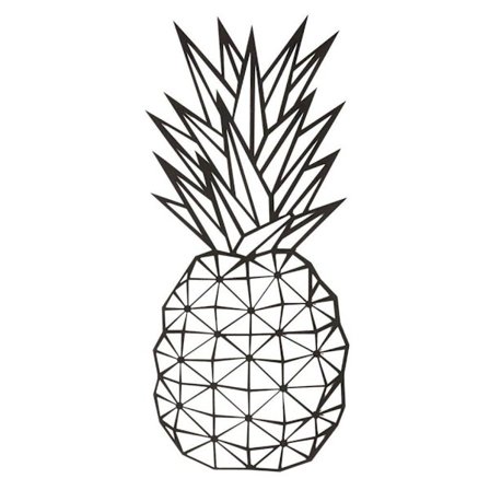 Homemania Väggdekoration Pineapple 22x55 cm svart stål