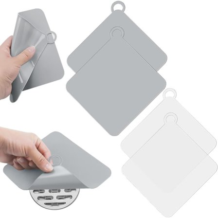 4 stk. Silikoneafløbsbeskytter 15 * 15 cm Anti-lugt Showerlock Badekar Afløbsbeskytter Filter Køkken Badeværelsesvask Sil