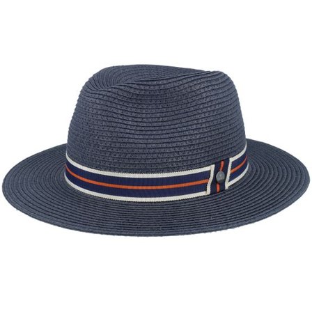 Lierys - Blå straw Hatt - Traveller Toyo Dusty Navy Straw Hat @ Hatstore