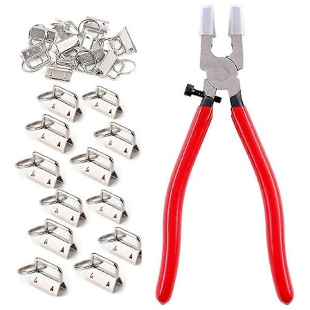 50 Stycken 2,5 cm Nyckelringsbeslag Set Med Delade Ringar Tänger Ändklämmor För Bagage Armband Klämma Snodd Nyckelring DIY Tillbehör