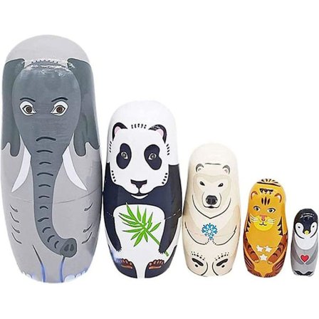 5 Lags Russiske Matrosjka Dukker, Tre Dyr Nesting Dukker, Vakre Matrosjka Dukker, Tre Klassisk Russisk Matrosjka, For Fest Festival Livi