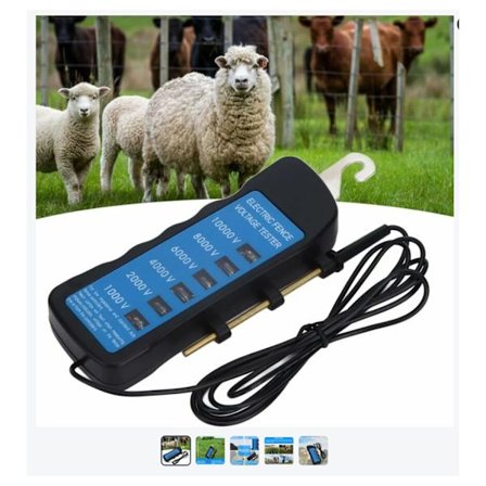 Elektrisk hegn spændingstester, bærbar 6-lys hegn spændingstester, 10000V fejlfinder, landbrugsudstyr, haveredskaber