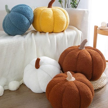 Halloween pumpa plysch bekväma kudde dark green