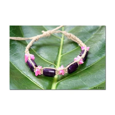 Armband-Fotband av Snäckor & träpärlor