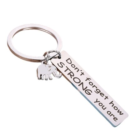 Nøkkelring med Elefant & Inspirerende Tekst