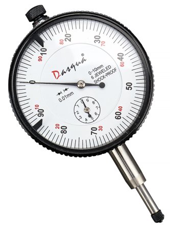 Dasqua 509524 Indikatorklokke 0-10 mm, støtsikker, Måleinstrumenter