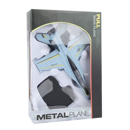 Lasten metalliseos lentokone vedettävä lelu valolla ja äänellä sininen