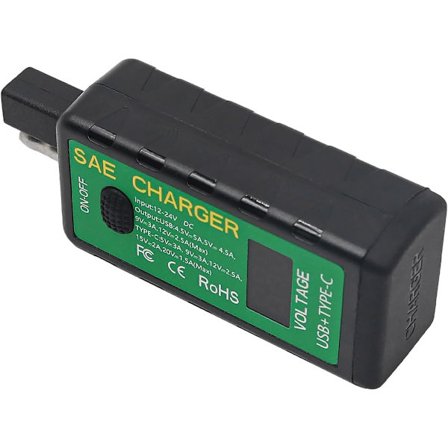 Motorcykel USB-laddare SAE till USB-adapter Typ-C med voltmeter och på/av-brytare Vattentät
