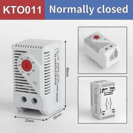 1st Skåp Minitermostat Kto011 Kts011 Zro011 Normalt öppen/normalt stängd Kompakt mekanisk temperaturregulator KTO011