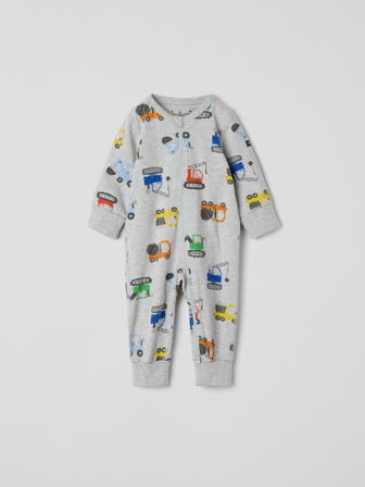 Hel pyjamas kjøretøy - 74|80 - barneklær - grey - Polarn O. Pyret