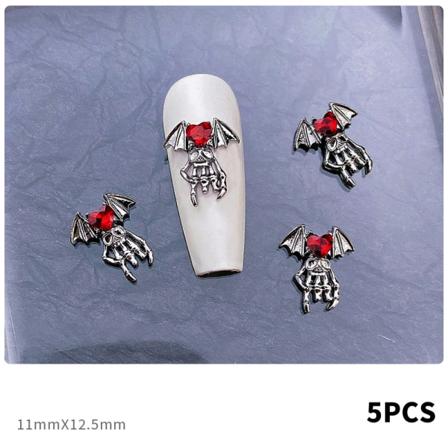 Gjør-det-selv Nail Art-dekorasjoner 3d Legering mørk stil Nail Cross Spider J
