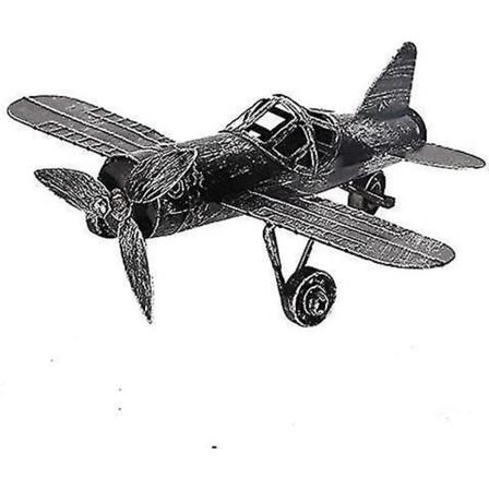 Retro Flygplansmodell Metall Biplan Flygplan Modeller För Rum Skrivbordsdekoration Stor Souvenir