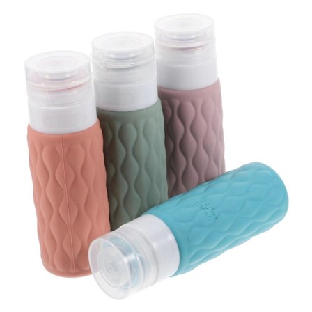 Reseflaskor Set 4st 100ml Silikon Reseförpackningar Pump Schampo Balsam Flaskor