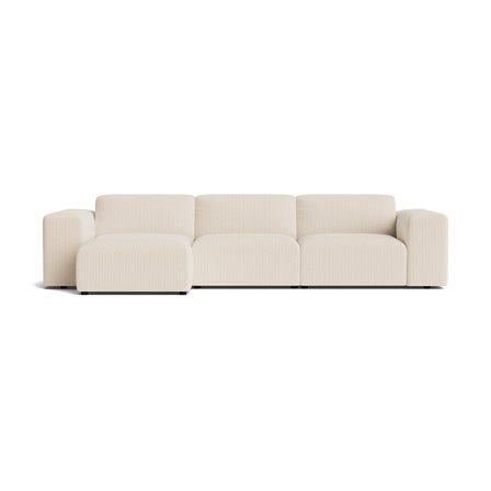 Soma Chaiselongue-Sofa, links, Lincoln Beige, modernes Design in Cord-Optik, gemütliches Ecksofa mit weicher Polsterung, Breite 75cm, zeitlos