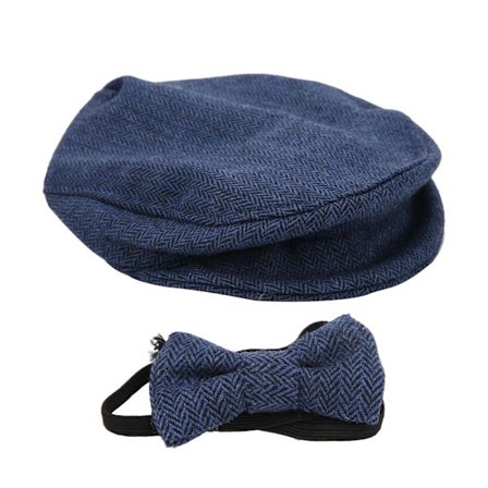 Mörkblå Gentleman Hatt Fluga Nyfödd Baby Fotografering Rekvisita Set