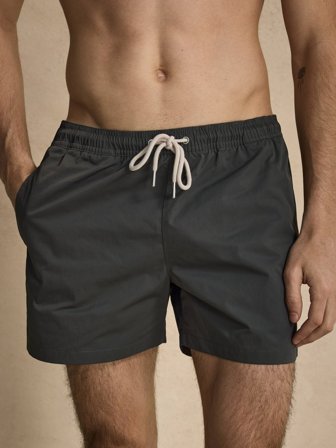 Graue Regular Fit Badeshorts