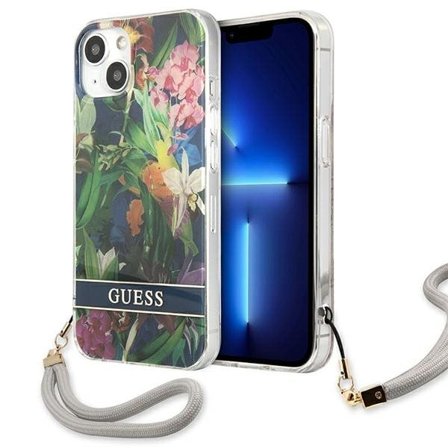 Guess GUHCP13SHFLSB iPhone 13 mini 5,4" blå/blå hardcase Blomsterrem