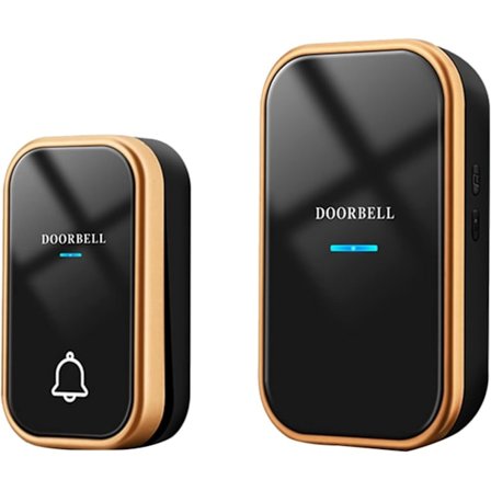 Selvdrevet dørklokke Trådløs dørklokke Waterof Smart dørklokke med 36 melodier 150M rekkevidde Led-blits for hjem leiligheter bedrifter