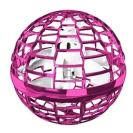 Flyvende bold legetøj farverigt lys USB opladning intelligent sensor plast roterende flyvende bold globe lilla pink
