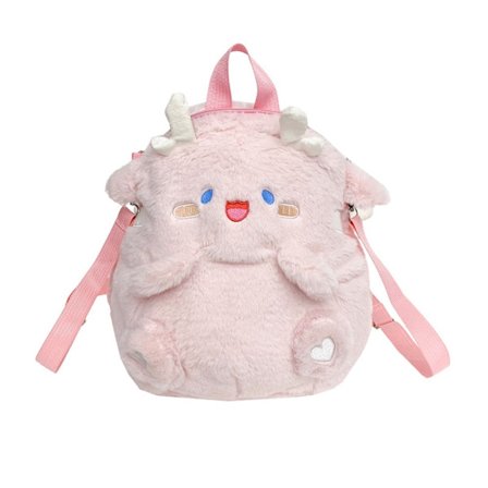 Flying Dragon Plysch Dragon Ryggsäck Tecknad docka Ryggsäck ROSA