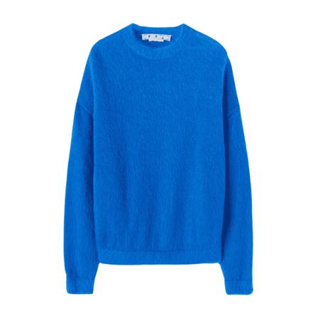 Off White, Round-neck Knitwear Niebieski, Mężczyzna, Rozmiar: M