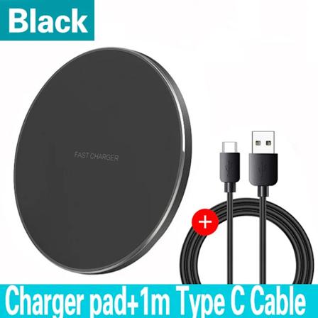 100W Nopea Langaton Laturi 15 14 13 12 11 Pro Max Samsung Galaxy S24 S23 S22 S20 Xiaomi Langaton Latausasema: Black with Cable