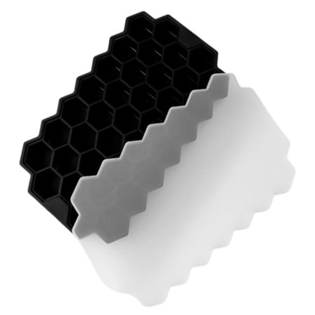 Isbitsbricka i silikon med lock 2-pack Svart