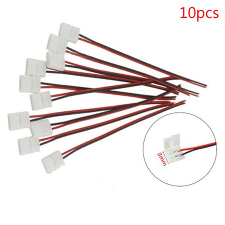 10 Stk 2 Pin Power 8mm 10mm LED Strips Lights Connector Splice