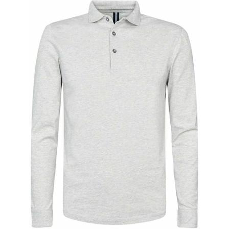 Profuomo Longsleeve Polo Grijs Melange , Grijs , Heren , Maat: S