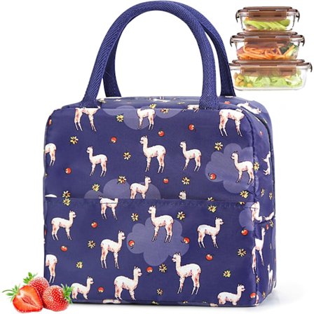 Termisk Madtaske, Vandtæt Madkasse, Madtaske, til Børn, Teenagere og Voksne, til Arbejde, Rejser, Picnic, Kontor. (Alpaca)