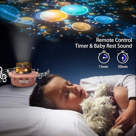 Star Night Light-projektor med timer och fjärrkontroll, uppladdningsbart USB Starry Galaxy Night Light