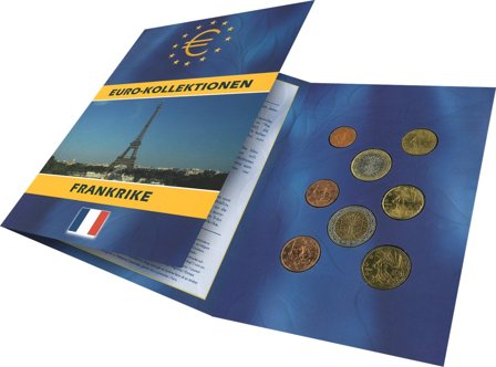 Frankrig - Euro møntsæt i folder - Svensk