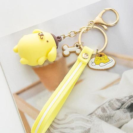 Sanrio Kawaii -sarjakuva-avaimenperä Cinnamoroll Kuromi My Melody Söpö silikoni mini-nukke avaimenperä käsilaukku matkapuhelin avaimenperä lahja 