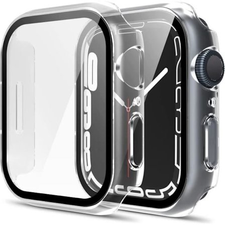 Coque kompatibel med apple Watch 45mm Serie 7 - Hård skydd transparent fodral med härdat glas Phonillico