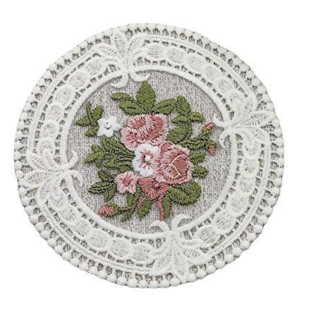 Fransk Blonder Coaster Broderi Rundt Bordskåner INS Desktop Dekoration