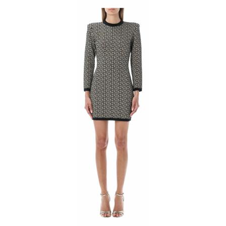 Balmain, Dress Yf 1R8072Kb 02 Czarny, Kobieta, Rozmiar: S
